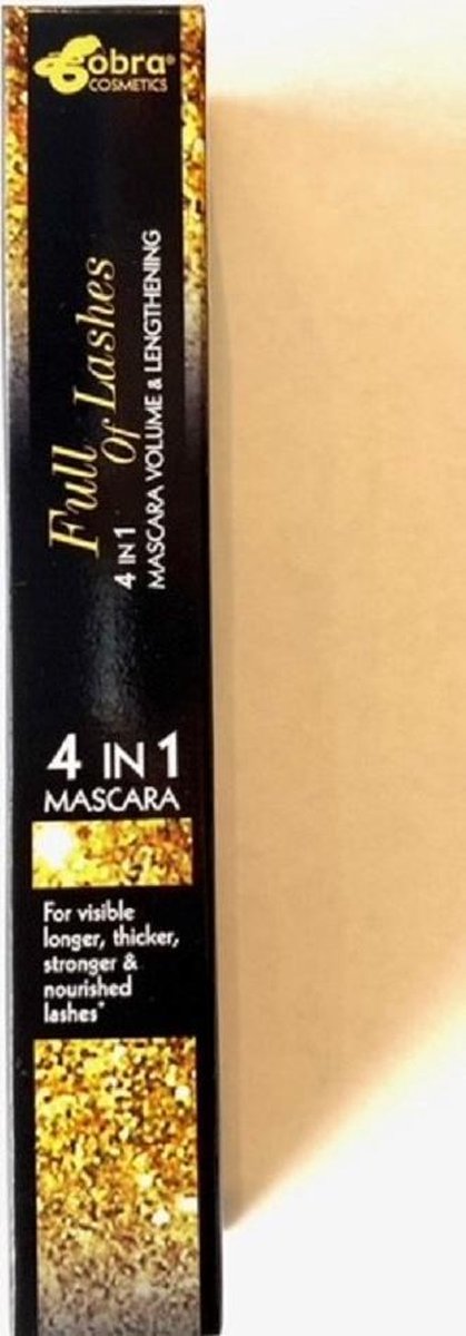 Cobra cosmetics | Full of lashes | 4 in 1 | mascara volume & lengthening | black
