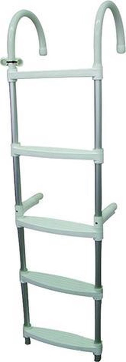 Zwemtrap 5-treden | 145cm | Aluminium | Ophanghaken | verstelbare afstandhouders | Allpa