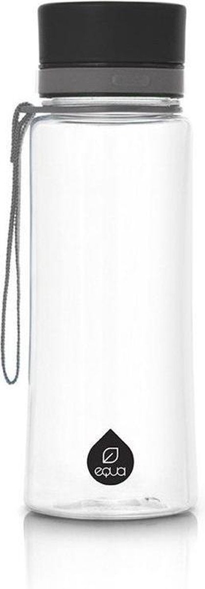 Equa BPA free drinkfles 600 ml - Plain Black