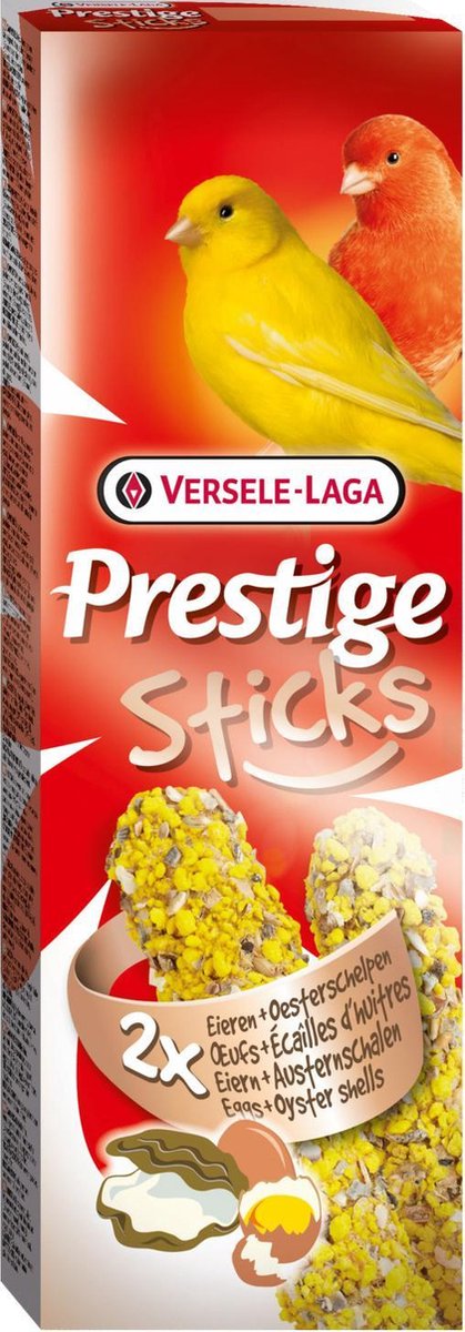 Versele-Laga Prestige Sticks Kanarie - Ei & Oesterschelp - 60 g