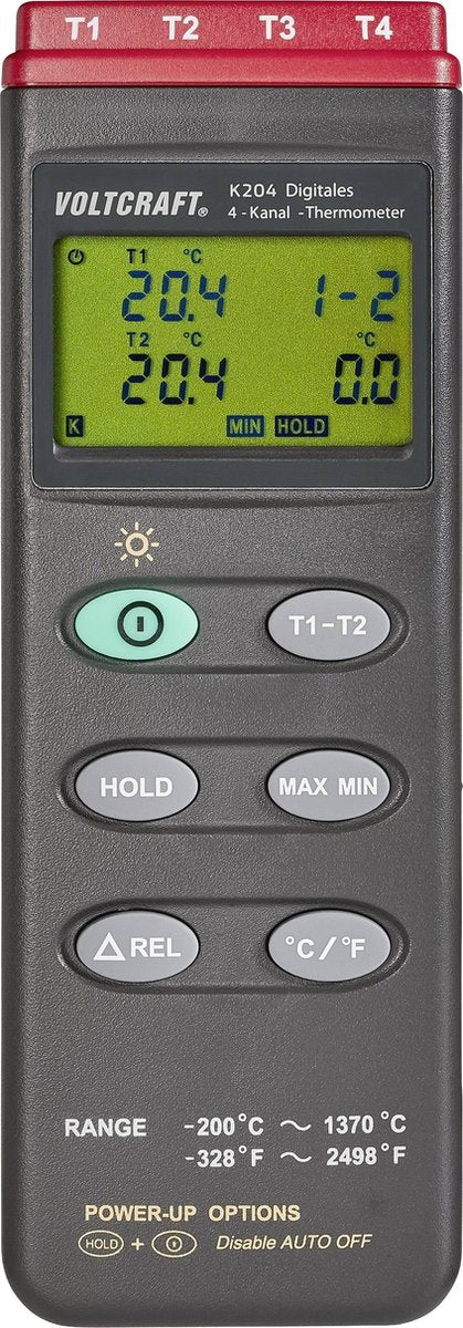 VOLTCRAFT K204 Temperatuurmeter -200 - +1370 °C Sensortype K