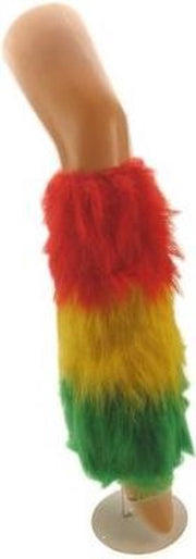 Beenwarmers plush rood geel groen