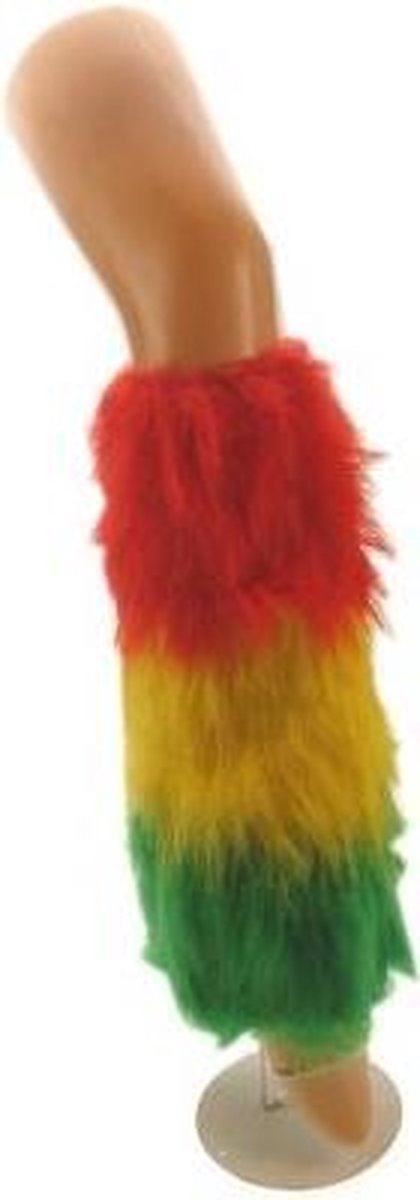 Beenwarmers plush rood geel groen