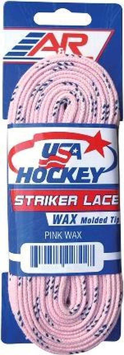 Veters voor ijshockeyschaatsen 96"(244 CM) Roze WAX (2 paar)