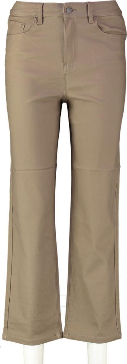 Object moji bruine high waist wide fit cropped 7/8e stretch broek - valt kleiner - Maat L