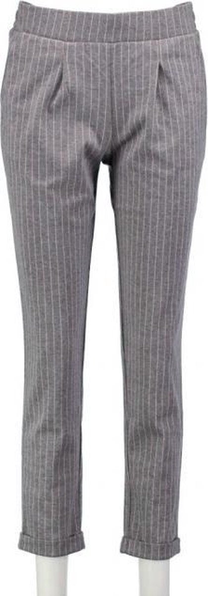 Pieces zachte grijs gestreepte cropped chino sweatbroek 7/8e lengte - maat XS