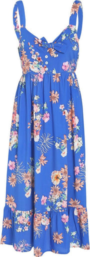 Cassis - Jurk in viscose met bloemenprint - Bic blauw
