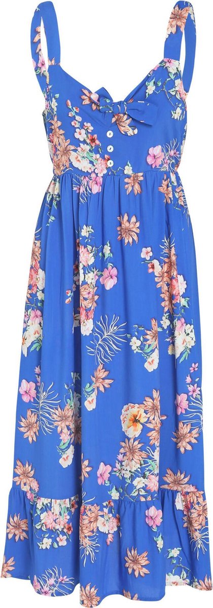 Cassis - Jurk in viscose met bloemenprint - Bic blauw