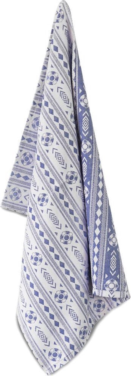 Proenk.nl - Theedoek Zeeuws Schortenbont blauw/wit