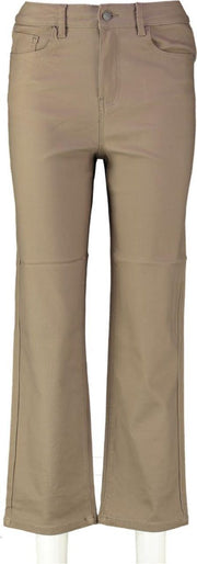 Object moji bruine high waist wide fit cropped 7/8e stretch broek - valt kleiner - Maat S