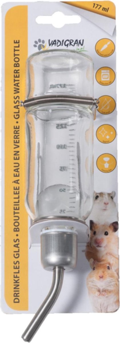 Dierenbenodigdheden Vadigran Drinkfles Glas 177Ml