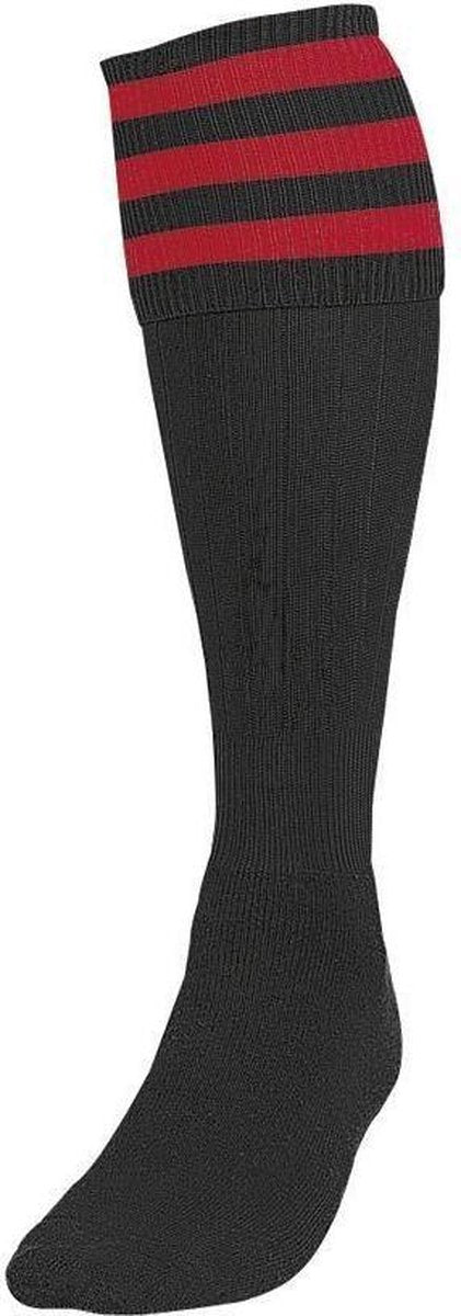 Precision Voetbalsokken Stripe Unisex Nylon Zwart/rood Mt 40-44