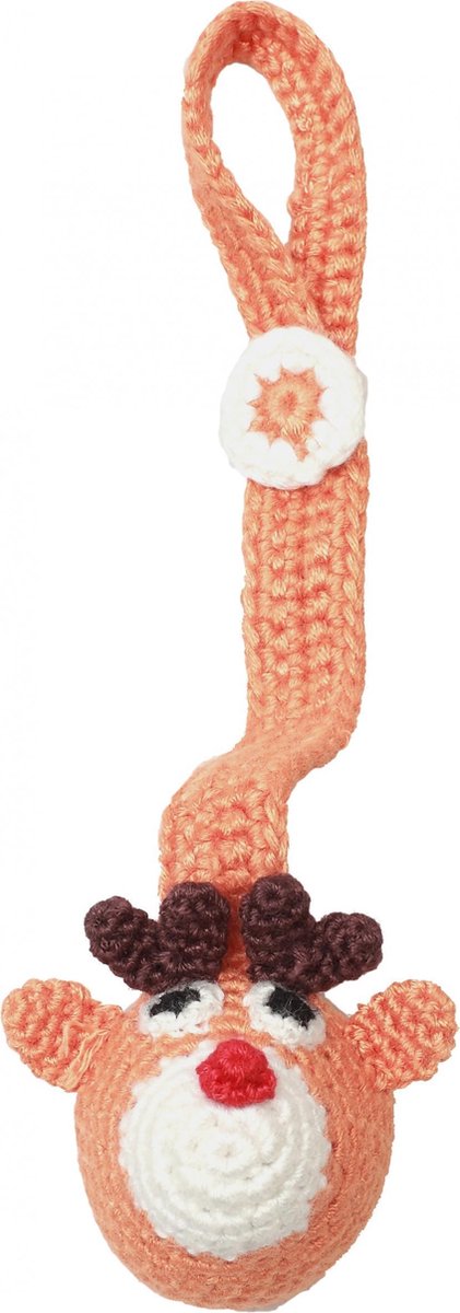 Naturezoo Fopspeenketting Mrs. Rudolf Bamboestof 20 Cm Oranje