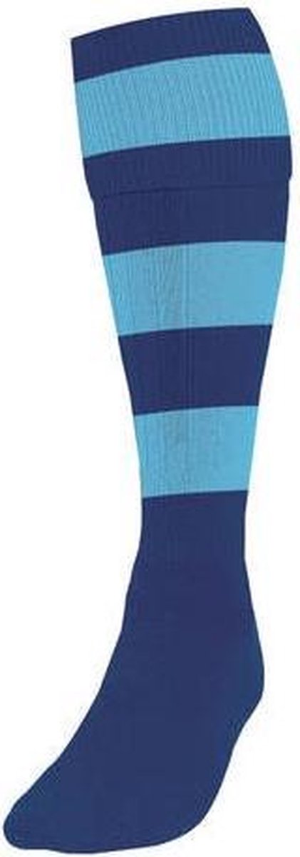 Precision Voetbalsokken Hooped Nylon Navy/hemelsblauw Mt 35-39