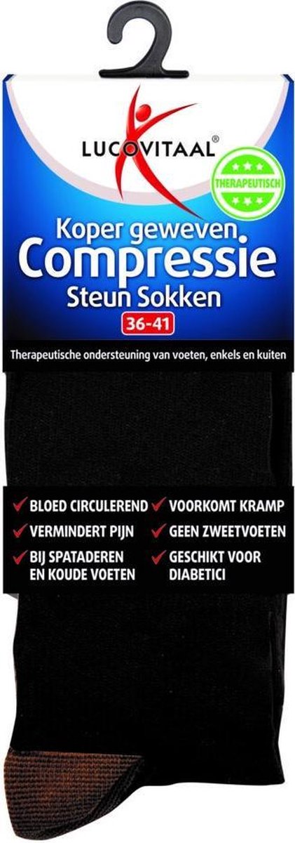 3x Lucovitaal Compressie Steun Sokken maat 36-41 1 paar