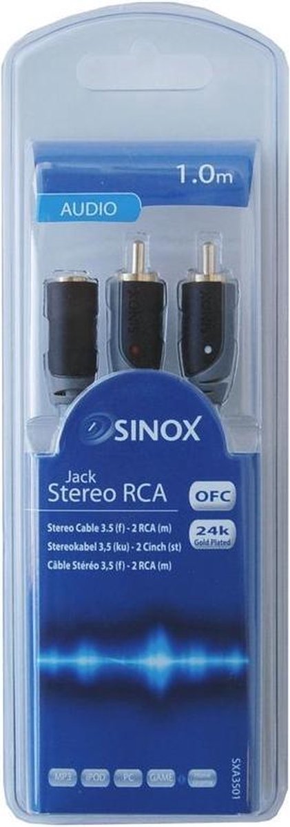 Sinox 1m 3.5mm/RCA SXA 3501