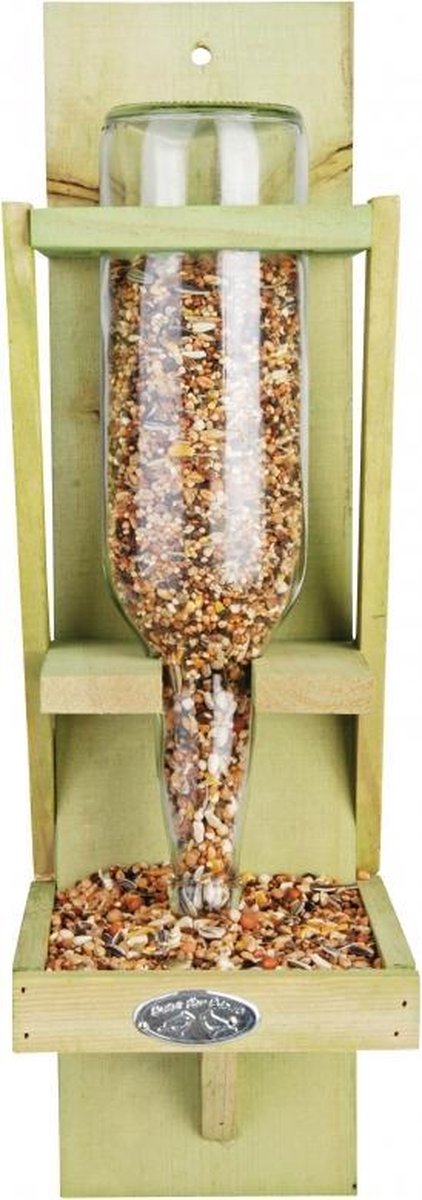 Bellatio Voederfles - Vogelvoederhuisje - Groen - 13 cm x 16 cm x 45 cm