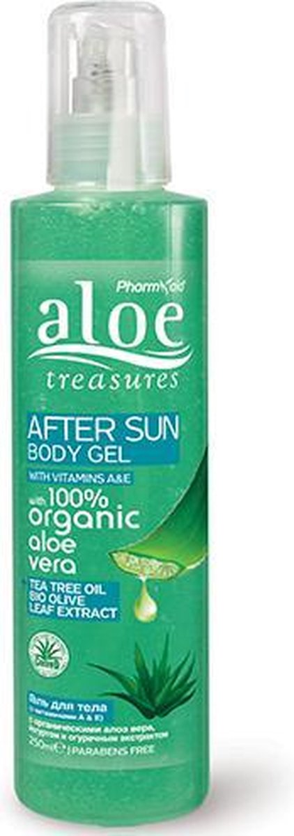 Pharmaid Aloe Treasures  Aftersun Body Gel 100% Active Bio Aloë Vera 250ml | Natuurlijk Goed