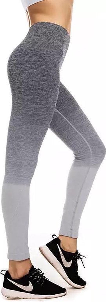 Fitness/Yoga legging - Fitness legging - LOUZIR sport legging Stretch - squat proof - OMBRE zwart Maat M