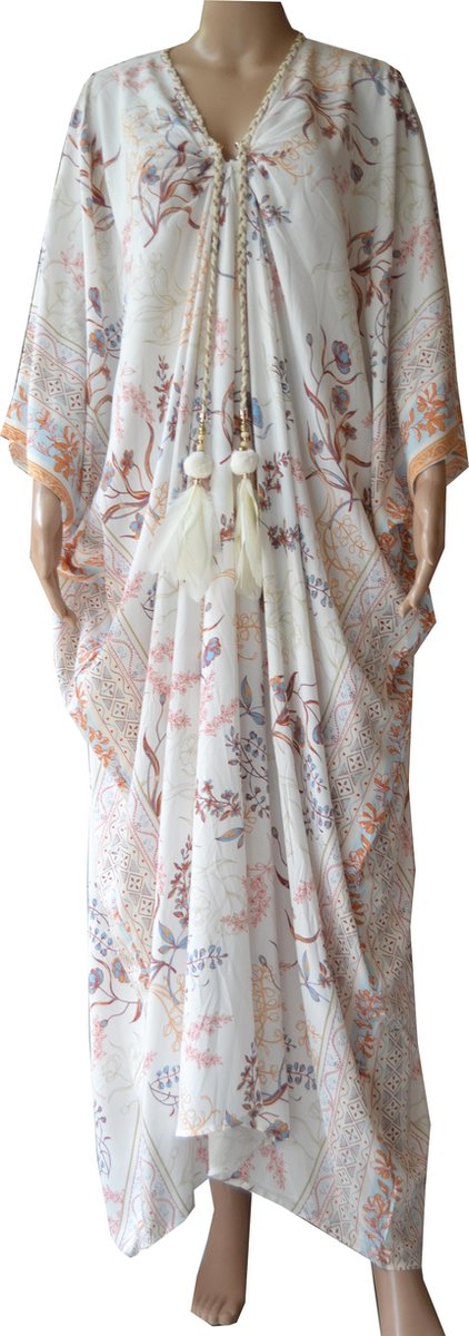 Kaftan Kimono jurk bohemian bloemen Viscose maxi jurk