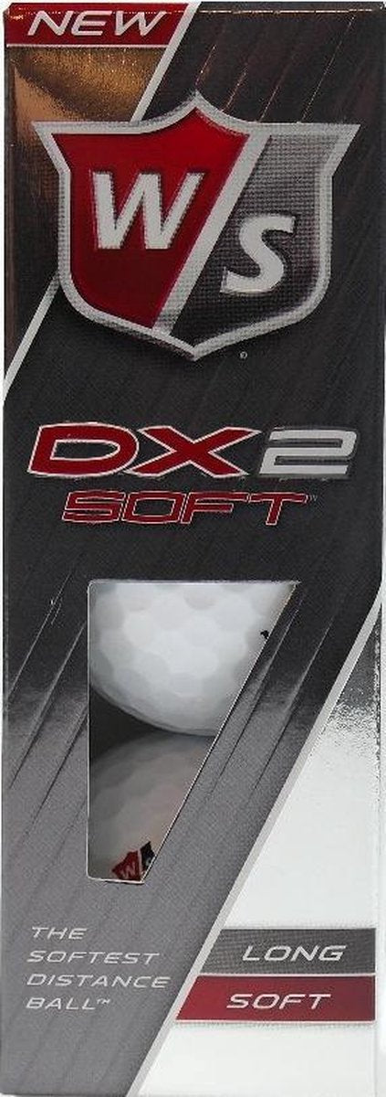Wilson DX2 Soft 3 Ballen 2 Ply WGWP 50050 golfballen wit