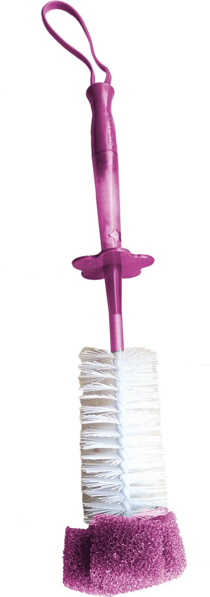 Babylove Flessenborstel Paars - 30 cm - 1 stuks - Melkflesreiniger Baby 2 in 1
