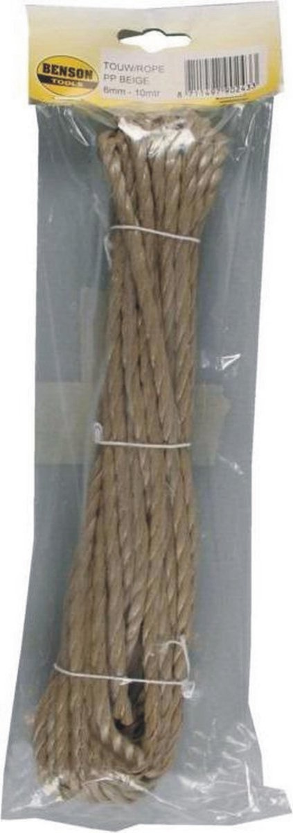 Touw bruin 10 x 6 mm
