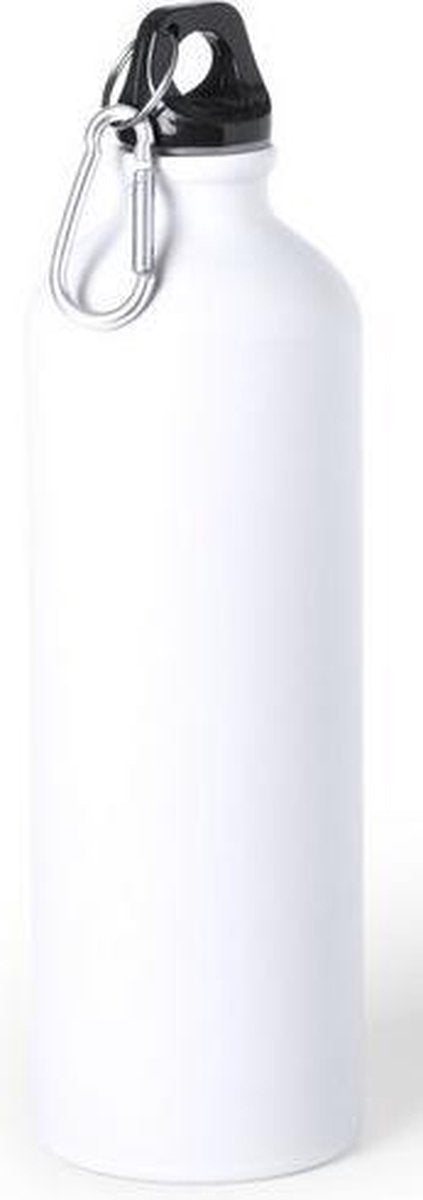 Atipick Drinkfles Met Karabijnhaak 800 Ml Aluminium Wit