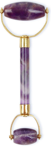 Amethist -roller met dubbele kop - Natural Chemical Free Crystal in een zijde-gevoerde doos
