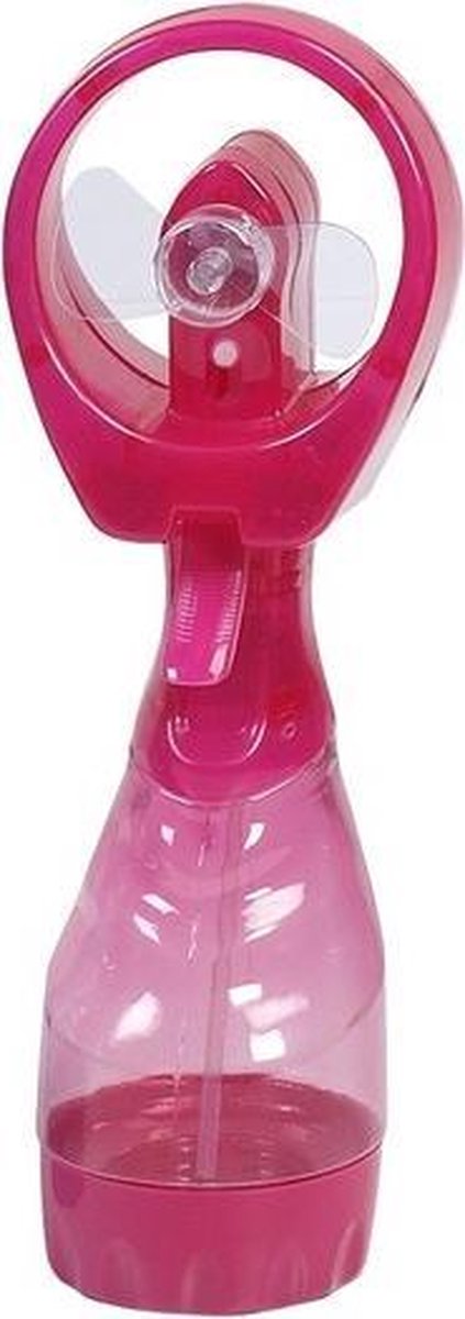 Waterspray ventilator roze 28 cm - Zomer ventilator met waterverstuiver voor extra verkoeling