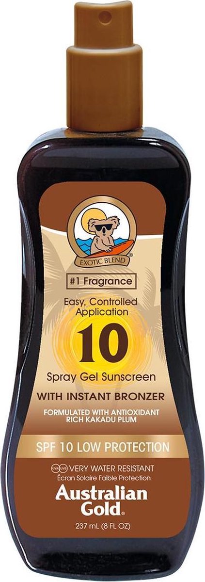 Australian Gold SPF 10 Spray Gel Zonnebrand met Bronzer - 237 ml