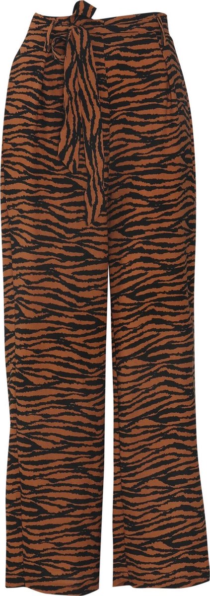 Cassis - Brede kuitbroek met dierenprint - Mosterdgeel