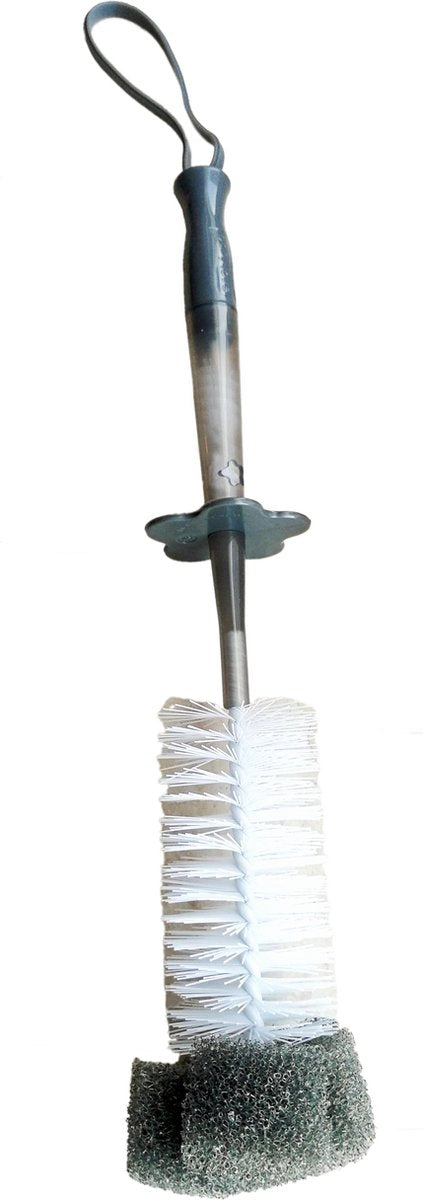Babylove Flessenborstel Grijs - 30 cm - 1 stuks - Melkflesreiniger Baby 2 in 1