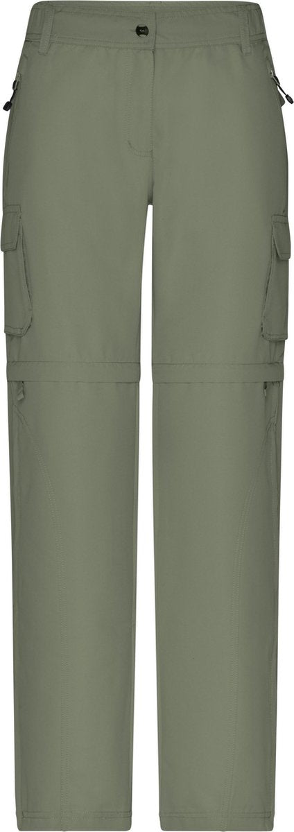 Dames afritsbroek in het legergroen - stevige kwaliteit - vakantie/op reis/vrije tijd broek S