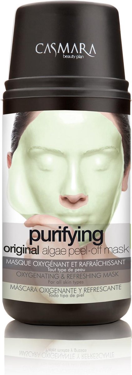 CASMARA PURIFYING ALGAE PEEL-OFF MASK | Alle huidtypes | Gezichtsmasker | Unisex formule | Gel met powder | 2 Mask + 1 Oxygenating and Refreshing Ampoule 4 ml.