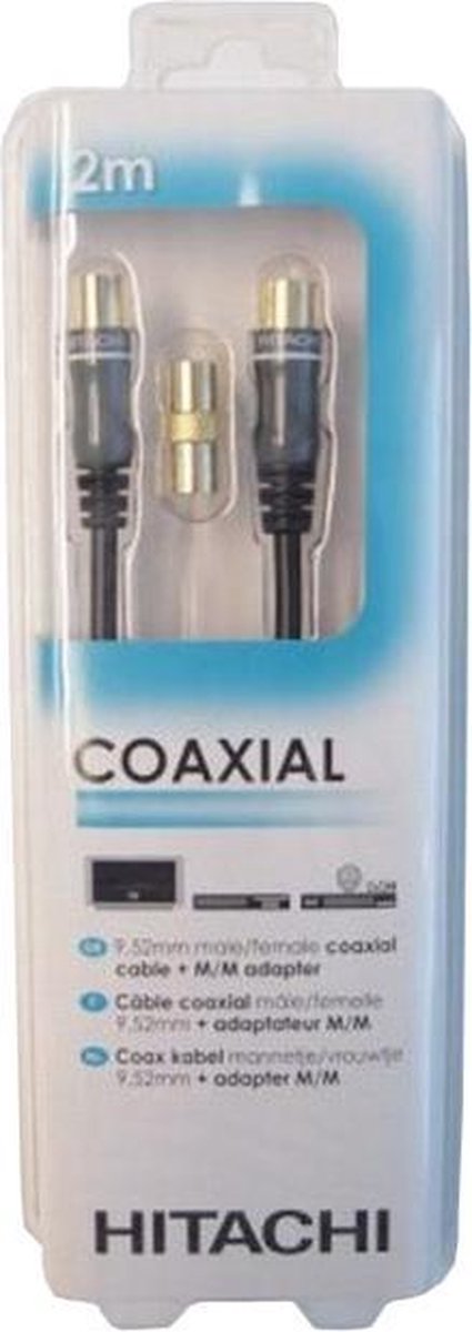 Hitachi HAC120MFB coax-kabel 2 m 9.52 mm Zwart