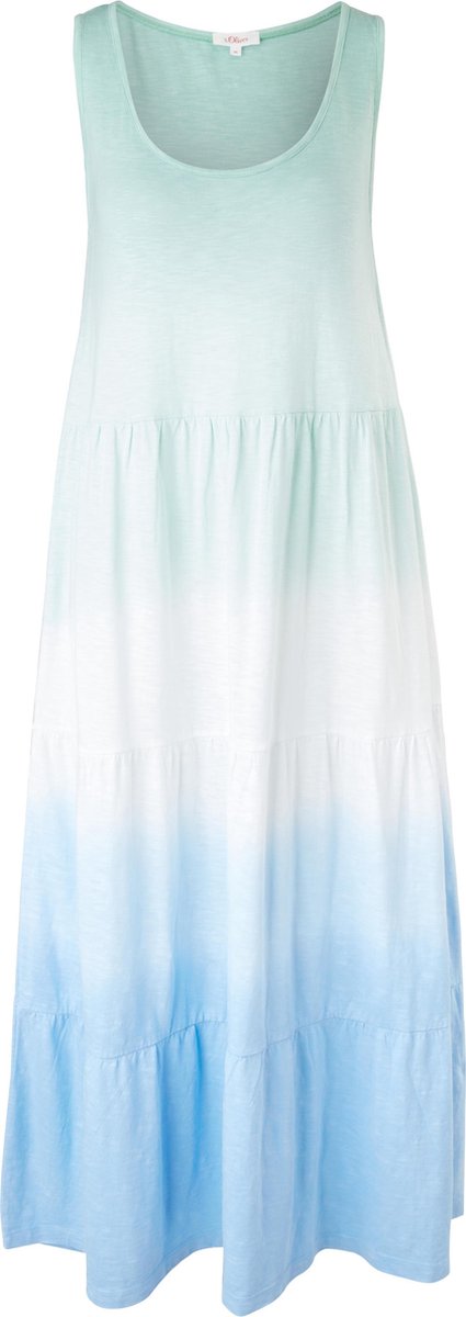 s.Oliver Dames Jurk Maxi - Mouwloos - Turquoise - Jurken voor vrouwen - Maat XL (42)