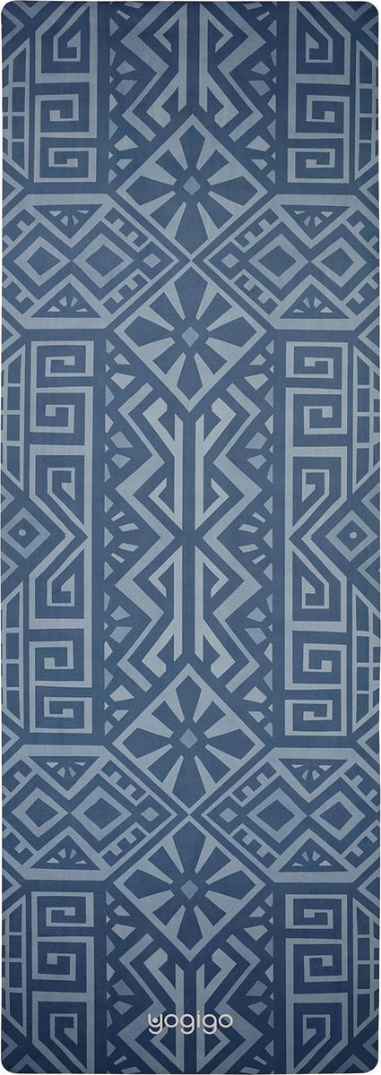 yogigo flow reis yoga mat van rubber en microfiber terracotta blue | Eco-Vriendelijk |178cm x 61cm x 1.5mm