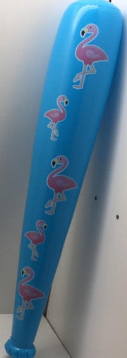 Opblaas Knuppel met afbeelding flamingo blauw 86 cm