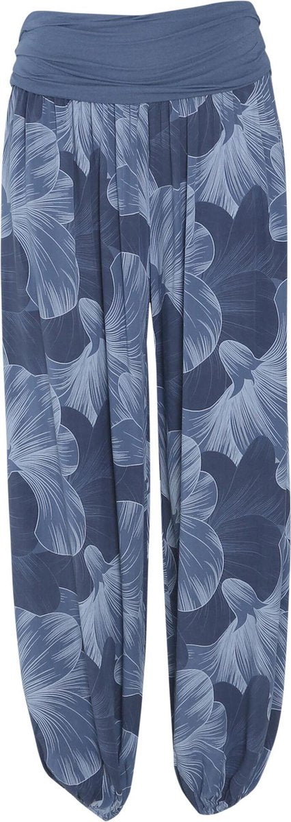 Cassis - Broek in viscose met bloemenprint - Indigo