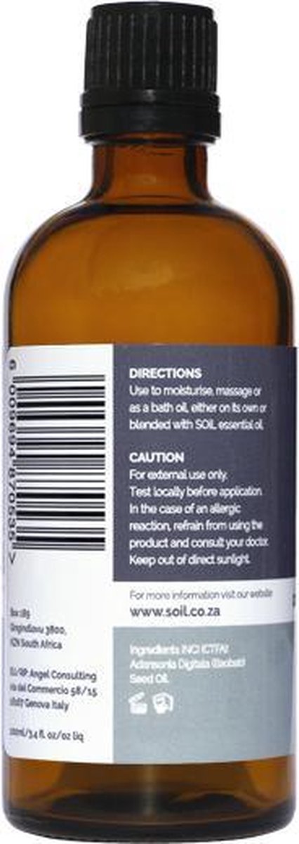 Soil - Biologische Baobap Olie - 100 Ml - Adansonia digitata - Basis Olie - Carrier Oil