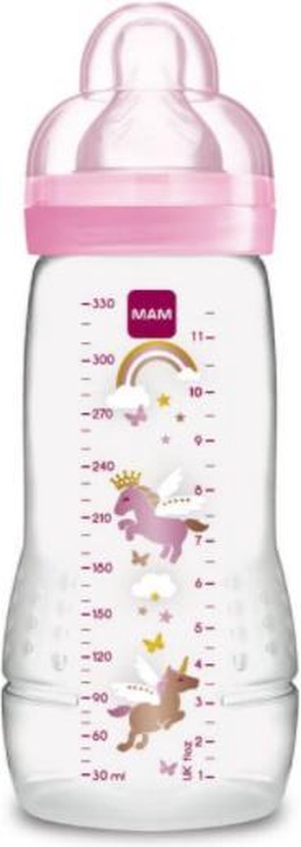 MAM 330ml Easy Active ZUIGFLES 4+ Roze Fairytale Quick Flow