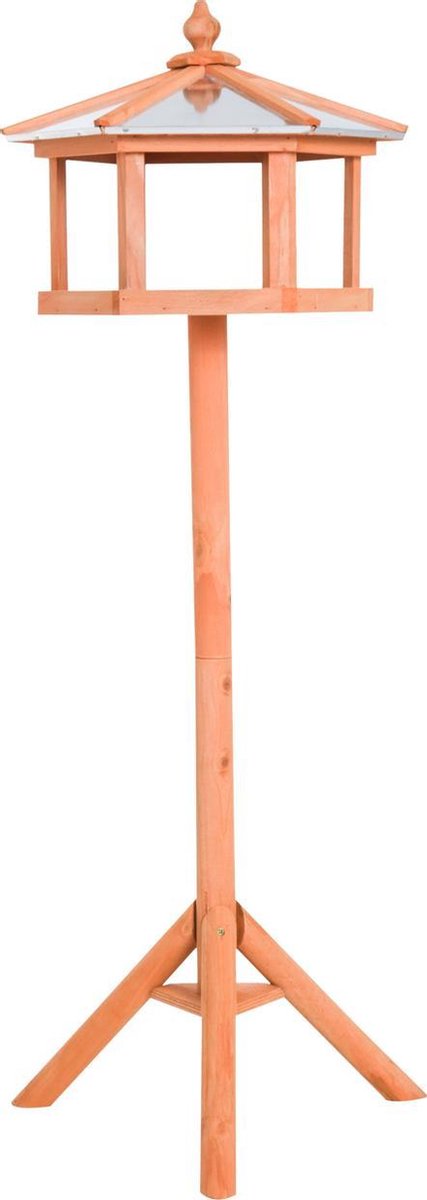 Voederhuisje voor vogels staand - Voederhuis voor vogels - Vogelvoederhuisje - Met standaard en zinken dak - Ø 40 x 110 cm