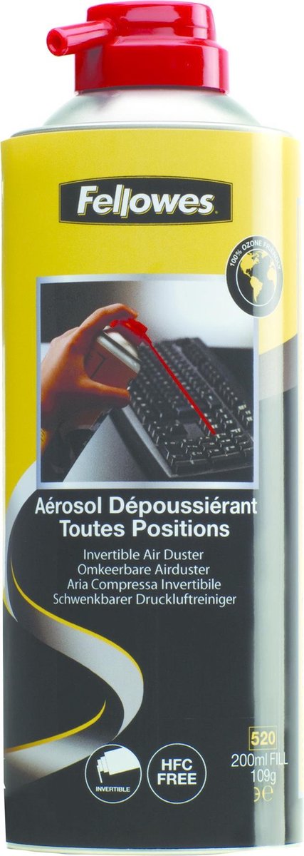 Fellowes beeldschermreiniger omkeerbare perslucht spuitbus 520ml spuitbus