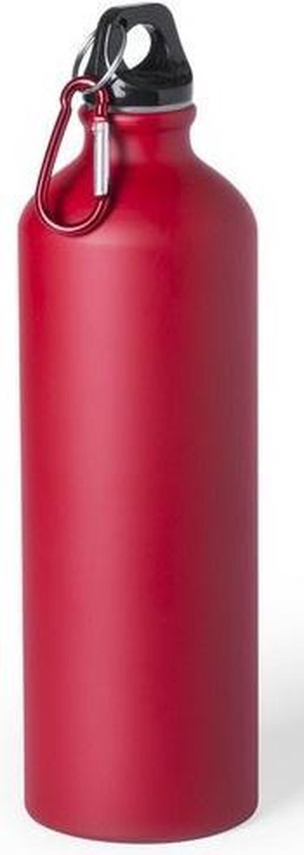 Atipick Drinkfles Met Karabijnhaak 800 Ml Aluminium Rood