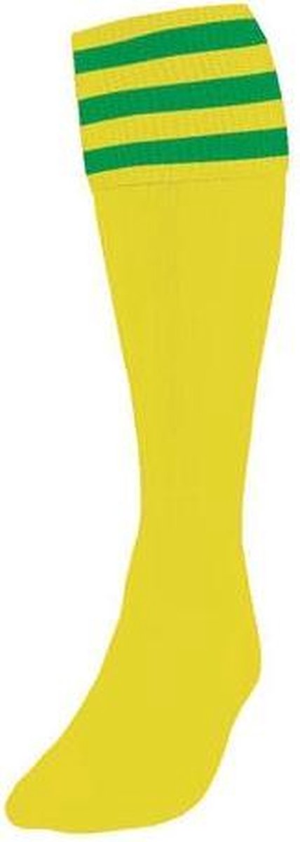 Precision Voetbalsokken Stripe Junior Nylon Geel/groen Mt 30-34