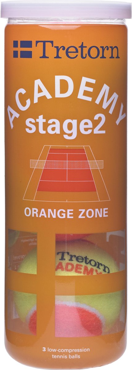 Tretorn ACADEMY ORANGE  - Tennisballen - Stage 2 - 3 stuks - Geel/Oranje