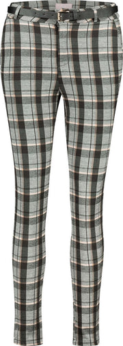 Cassis - Geklede broek met ruitjes - Beige