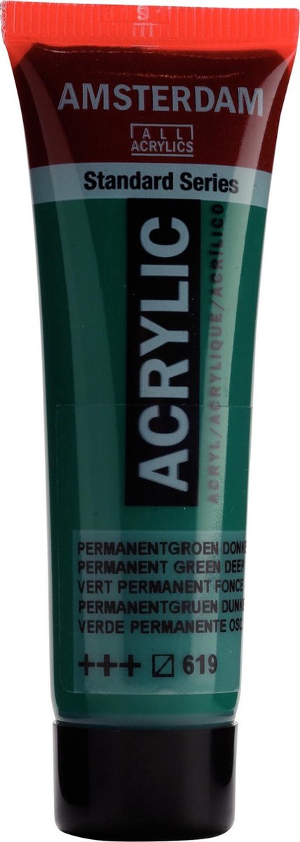 Acrylverf - 619 - Permanent groen donker - Amsterdam - 20ml
