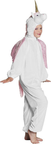 Wit met roze pluche eenhoorn kostuum voor kinderen - Verkleedkleding